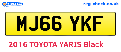 MJ66YKF are the vehicle registration plates.