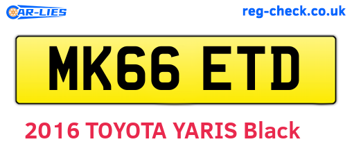MK66ETD are the vehicle registration plates.