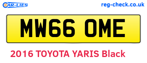 MW66OME are the vehicle registration plates.