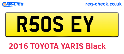 R50SEY are the vehicle registration plates.