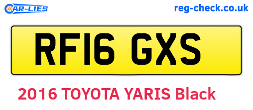 RF16GXS are the vehicle registration plates.