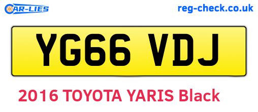 YG66VDJ are the vehicle registration plates.