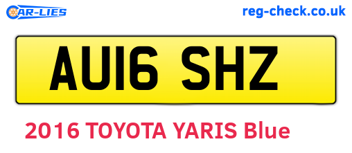 AU16SHZ are the vehicle registration plates.