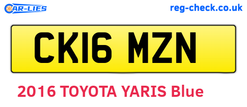CK16MZN are the vehicle registration plates.