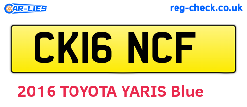 CK16NCF are the vehicle registration plates.