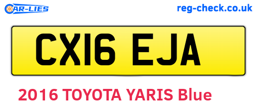 CX16EJA are the vehicle registration plates.