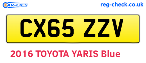 CX65ZZV are the vehicle registration plates.