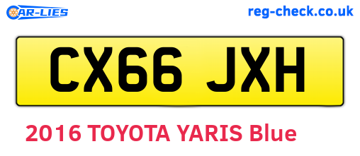 CX66JXH are the vehicle registration plates.