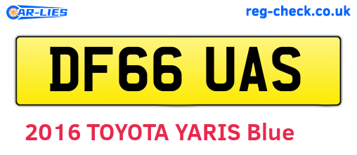 DF66UAS are the vehicle registration plates.