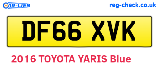 DF66XVK are the vehicle registration plates.