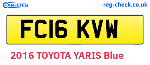 FC16KVW are the vehicle registration plates.