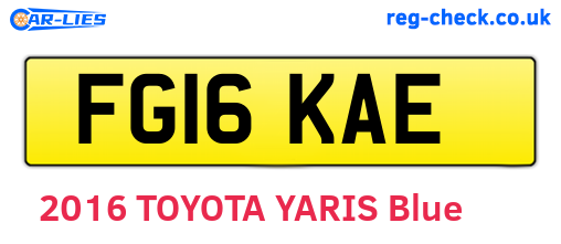 FG16KAE are the vehicle registration plates.