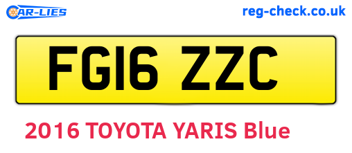 FG16ZZC are the vehicle registration plates.