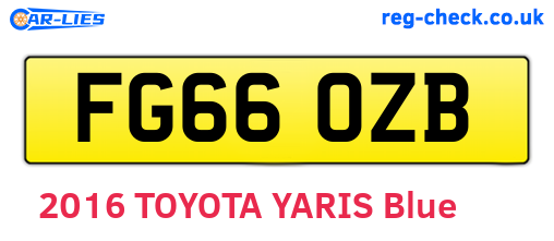 FG66OZB are the vehicle registration plates.
