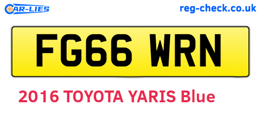 FG66WRN are the vehicle registration plates.