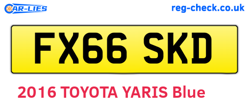 FX66SKD are the vehicle registration plates.