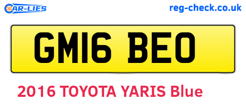 GM16BEO are the vehicle registration plates.
