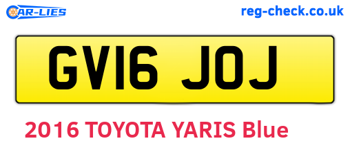 GV16JOJ are the vehicle registration plates.