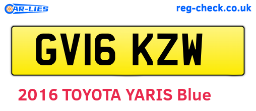 GV16KZW are the vehicle registration plates.