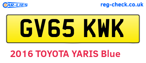 GV65KWK are the vehicle registration plates.