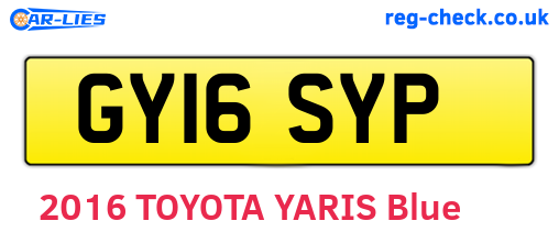 GY16SYP are the vehicle registration plates.
