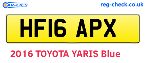 HF16APX are the vehicle registration plates.