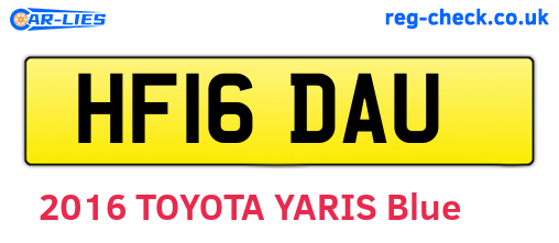 HF16DAU are the vehicle registration plates.