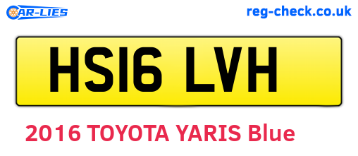 HS16LVH are the vehicle registration plates.