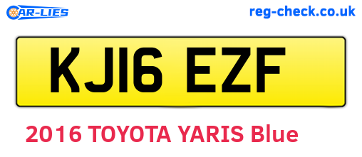 KJ16EZF are the vehicle registration plates.