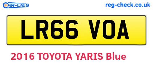 LR66VOA are the vehicle registration plates.