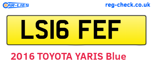 LS16FEF are the vehicle registration plates.