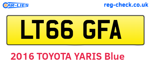 LT66GFA are the vehicle registration plates.