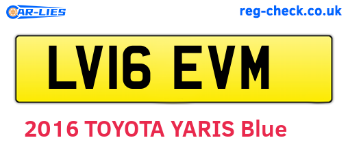 LV16EVM are the vehicle registration plates.