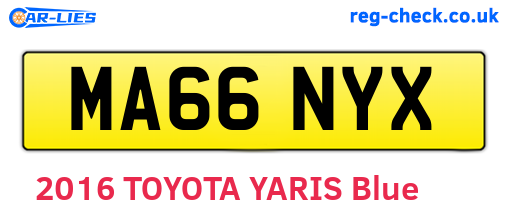 MA66NYX are the vehicle registration plates.