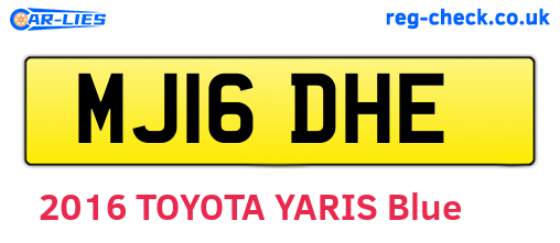 MJ16DHE are the vehicle registration plates.
