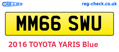 MM66SWU are the vehicle registration plates.