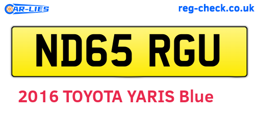 ND65RGU are the vehicle registration plates.