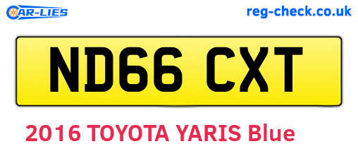 ND66CXT are the vehicle registration plates.
