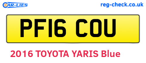PF16COU are the vehicle registration plates.