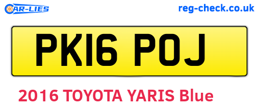 PK16POJ are the vehicle registration plates.