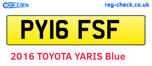 PY16FSF are the vehicle registration plates.