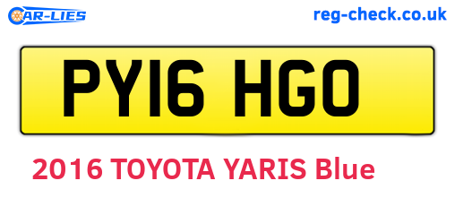 PY16HGO are the vehicle registration plates.