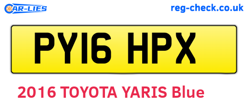 PY16HPX are the vehicle registration plates.