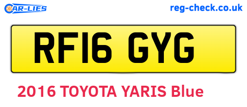 RF16GYG are the vehicle registration plates.