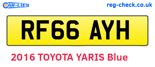 RF66AYH are the vehicle registration plates.