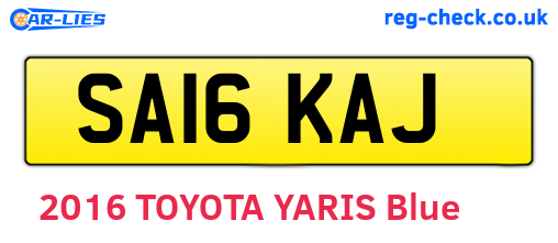SA16KAJ are the vehicle registration plates.