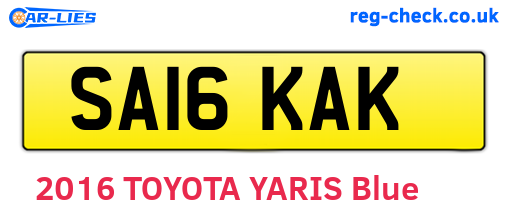 SA16KAK are the vehicle registration plates.