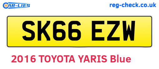 SK66EZW are the vehicle registration plates.