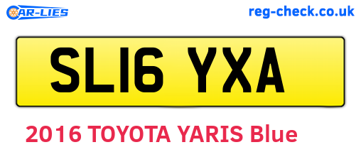 SL16YXA are the vehicle registration plates.