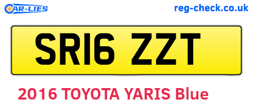 SR16ZZT are the vehicle registration plates.